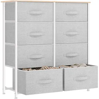 YITAHOME Sideboard 8 Schubladen 120 x 80 x 40 cm silber