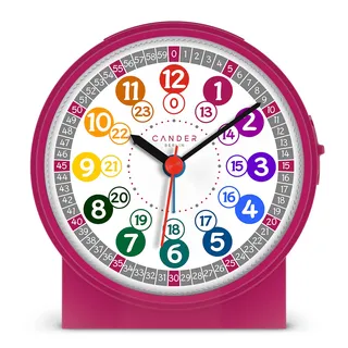 Cander Berlin MNU 1009 M Kinderwecker Wecker Kinder lautlos geräuschlos rosa pink Lernuhr Kinderuhr Licht Snooze Tischuhr Beleuchtung geräuscharm Schlummer