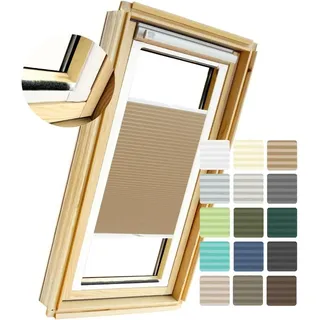 Home-Vision Dachfenster Kassettenplissee zum Kleben Standard Kollektion | Plissee mit schiene 16 Farbe Dachfensterrollos Blickdicht Sonnenschutz Montage inkl