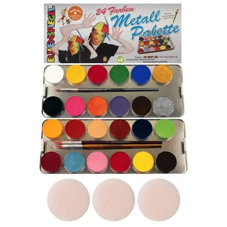 Eulenspiegel Schminkpalette 24 Farben 26 Teile Metalletui