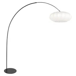 Anne Lighting - stehlampe - Curve - weiß schwarz - metall - bogenlampe - E27 - 4272ZW - Weiß, Schwarz