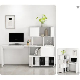 OTTO home »Inovo« Set, als Eckschreibtisch oder Schreibtisch, nutzbar, viel Stauraum, weiß