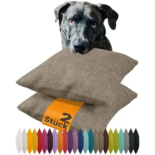 npluseins 2er Pack Kissenhüllen mit Struktur-Muster - Polsteroptik 617.767, 1 Pack (2 Stück) - Kissenhüllen 40 x 40 cm, Taupe