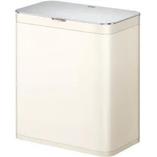 EKO Biomülleimer Küche 7 L, Komposteimer aus Edelstahl mit Inneneimer und Geruchsfach, Abfalleimer mit Haken für Schranktür oder Wandmontage, Bio Mülleimer Klein Komposter Bioeimer (Creme)