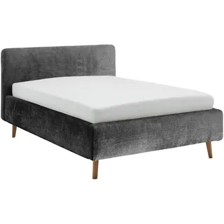 Xora Polsterbett , Anthrazit , Textil , Esche , massiv , H2 + H3 , Höhe ca. 20 cm , 140x200 cm , Reach , Wendematratze,Lattenrost, Matratze, gepolstertes Kopfteil, Stoffauswahl, in verschiedenen Größen erhältlich,individuelle Liegehärteeinstellung , Schlafzimmer, Betten, Polsterbetten