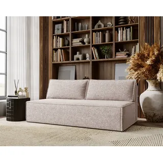 kaiser möbel Sofa mit Schlaffunktion und Bettkasten, Sofa 3-sitzen, Schlafsofa, Bequemes Couch für Wohnzimmer und Jugendzimmer, Schlafcouch, Polstersofa, Klappsofa, ohne Armlehnen, Duo, Beige