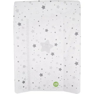 babyCalin Luxus-Wickelauflage Star Grey 50 x 70 cm - Mit aufgedruckter Maßtabelle