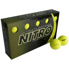 Nitro Ultimate Distance Golfball, 15 Stück, Herren, NUD15YBXBL, gelb