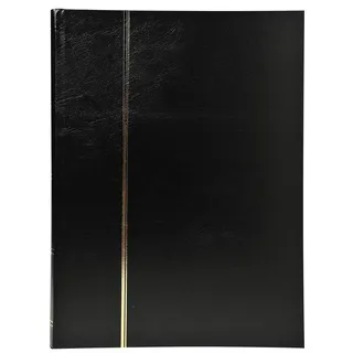 Exacompta 26131E Premium Briefmarken-Sammel-Album Classic mit 16 Seiten Einsteckbuch aus Halbleder für Ihr Hobby Briefmarkenalbum schwarz, 22,5 x 30,5 cm