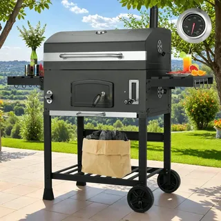 Holzkohle-Grillwagen - Großer Grill - Grillwagen - Holzkohlegrill - Grill für den Außenbereich