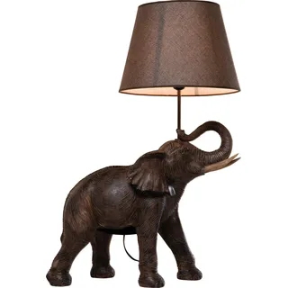 Kare Design Tischlampe Animal Elephant Safari Braun, Tischleuchte, Elefant, Tiermotiv, Dekoleuchte, Schreibtischlampe Kinder, Nachttischlampe, Leuchtmittel nicht inklusive 74x52x33 cm (H/B/T)
