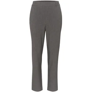 Part Two Damen Hose Casual Fit Comfort Waistband Full Length Mid-Rise Trousers, Grau Flanell Melange, 42