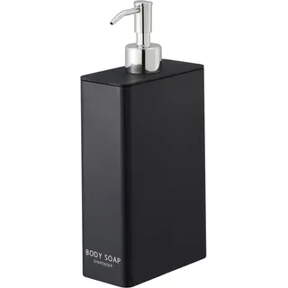 YAMAZAKI Body Soap Dispenser Spender für die Dusche, Moderne Flaschenpumpe, ABS-Kunststoff, Harz, Edelstahl, Polyethylen, Schwarz, One Size