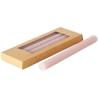 Boltze Stabkerze Classic (4-tlg., hellrosa, 25 cm, aus Wachs, geriffelte Oberfläche, klassisches Design, Stabkerze, Kerze, hellrosa Kerze, Deko) 2060647