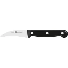 ZWILLING Twin Chef Schälmesser, Klingenlänge: 7 cm, Gebogenes Klingenblatt, Rostfreier Spezialstahl/Kunststoff-Griff im Nietendesign, Schwarz