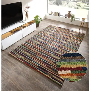 THEKO Wollteppich »Gabbeh Multi, Handgefertigt, Teppich, meliert, reine Wolle,« rechteckig 15 mm Höhe Wohnzimmer, Schlafzimmer, Esszimmer