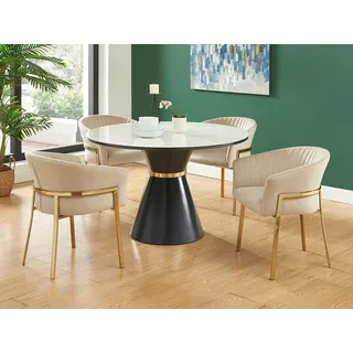 Kauf-Unique Stuhl mit Armlehnen Samt Beige