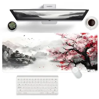 Azomor® XXL Gaming Mauspad 900x400 mm mit Antirutsch- und Wasserabweisenden Eigenschaften - Weiß