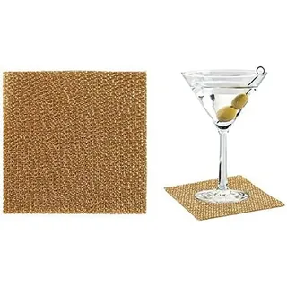 altes Valle 48013 Set 12 Untersetzer PVC, gold, 9 x 9 cm