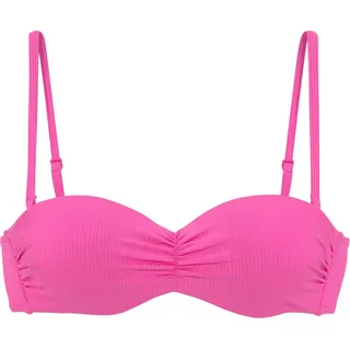 VENICE BEACH Bandeau-Bikini-Top »Lucky« aus gerippter Strukturware, pink