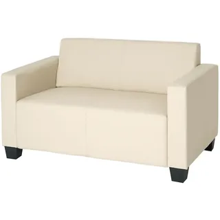 Mendler 2er Sofa Couch Lyon Loungesofa Kunstleder ~ creme