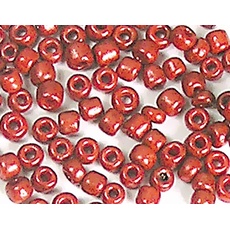 Glasstein, rund, glänzend, metallisch, rot, 3,0 mm, 8/0, 500 g.