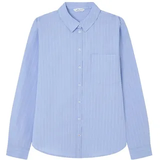 SPRINGFIELD Damen Camisa de Rayas Con Bolsillo Delantero Bluse, hellblau, 36