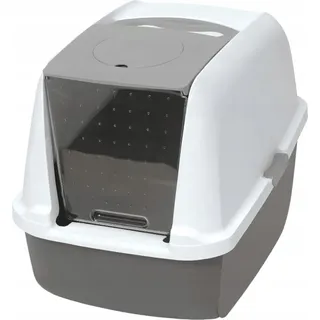 Cat it Katzentoilette mit Abdeckung 46 x 41,5 x 54,5cm Grau/Weiß