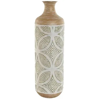 Home ESPRIT Vase, Grün, Beige, Natur, Metall, Tropical, 18 x 18 x 56 cm