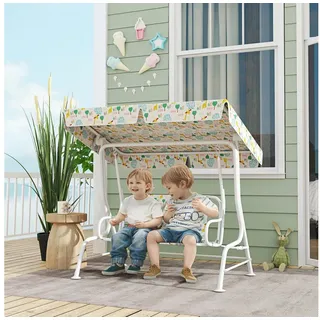 aiyaplay Kinder Hollywoodschaukel 2-Sitzer Kinderschaukel mit verstellbarem Sonnendach,