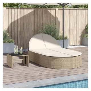 vidaXL Sonnenliege Doppelliege 200 x 57 x 27 cm Beige