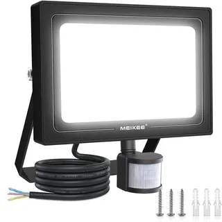 MEIKEE 80W LED-Strahler mit Bewegungsmelder Außen | 7520 LM Superhell 6500 K Kaltweiß Außenstrahler IP66 Wasserdicht LED Scheinwerfer für Garten Garage Hof