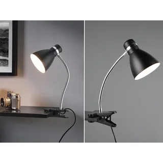 LED Klemmleuchte Designklassiker Nachttischlampe Industrial Schwarz Chrom 36cm