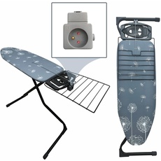 York Bügelbrett 120x42 cm 'Family Idol Mono' - Bügeltisch für Dampfbügelstation - Ironing Board Höhenverstellbar - Stabile Bügelbretter mit Bügelbrettbezug aus Baumwolle (1 Stk) - Dandelion