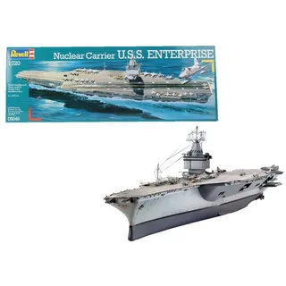 REVELL Modellbausatz Schiff 1:720 - Nuclear Carrier U.S.S. Enterprise im Maßstab 1:720, Level 4, originalgetreue Nachbildung mit vielen Details, 05046, Bunt