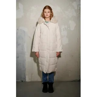 Steppmantel HAILY’S "LS P JK Li44ly", Damen, Gr. XXL, weiß (cream), Web, Obermaterial: 100% Polyester, unifarben, Mäntel Steppmantel, großer Fake-Fur Kragen