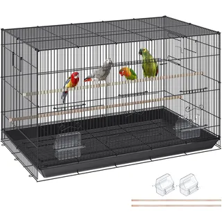 Vevor Vogelvoliere 76x46x45cm Vogelkäfig aus Q195-Kohlenstoffstahl Vogelhaus für 2-3 mittelgroße bis große Vögel Voliere mit Sicherheitstür Vogelheim Vogelbauer