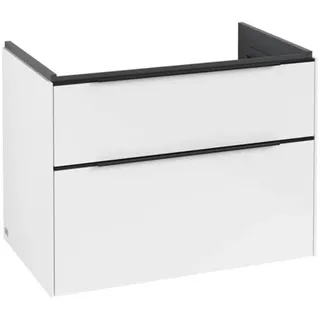 Villeroy & Boch Subway 3.0 Waschbeckenunterschrank, 2 Auszüge, 772x576x478mm, C57401VE, Farbe: Front/Korpus: Brilliant White, Griff: Volcano Black