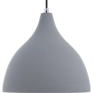BELIANI Hängelampe Hellgrau Pastell Gips mit Schwarzem Kabel Runder Schirm Glockenform Industrie-Design Schlafzimmer Esszimmer Kinderzimmer Beleuchtung - Grau