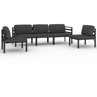 vidaXL 5-tlg. Garten-Lounge-Set mit Kissen Aluminium anthrazit/silber