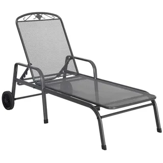 MWH Savoy Gartenliege mit Rollen Stahl iron grey