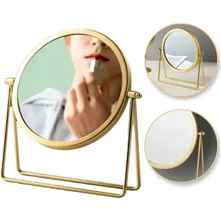 Stehender einseitig drehbarer Kosmetikspiegel, gold Höhe 21cm L13Z - Gold