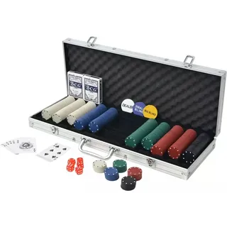 vidaXL Poker Set mit 500 Chips Aluminium
