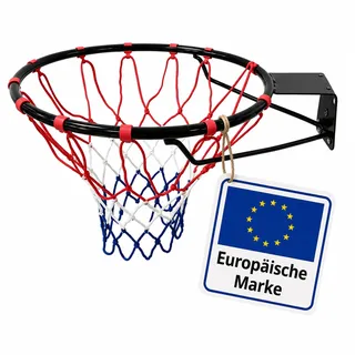 Relaxdays Basketballkorb Wandmontage Schwarz 45 cm