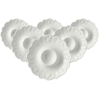 Eierbecher VILLEROY & BOCH "Eierbecher Toy's Delight Royal Classic ø 11,5 cm 6er Set weiß", weiß, Eierbecher, Eierbecher, Spülmaschinenfest, Mikrowellensicher