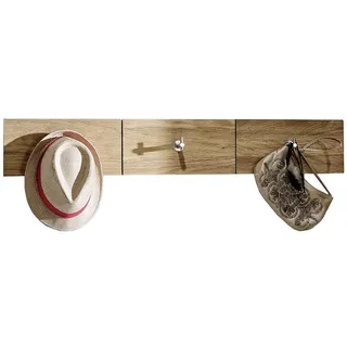 Voglauer Garderobenleiste , Eichefarben , Holz , Wildeiche , massiv , 96x15.6x5.2 cm , Goldenes M, Made in Austria , Aufhängemöglichkeit , Garderobe, Garderobenhaken, Hakenleisten
