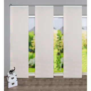 HOME WOHNIDEEN LOGI Schiebegardine Klettband 60 x 245 cm Weiß 3 Stk.