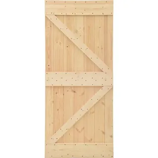 vidaXL Kiefer Massivholz rechts 90 x 210 cm braun