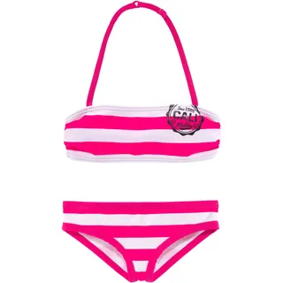 Bench. Bandeau-Bikini mit trendigen Streifen, pink, weiß