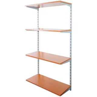 Biedrax Wandregal - Grundregal 50 x 60 x 150 cm, Farbe silber - 4 Fachboden Kirsche